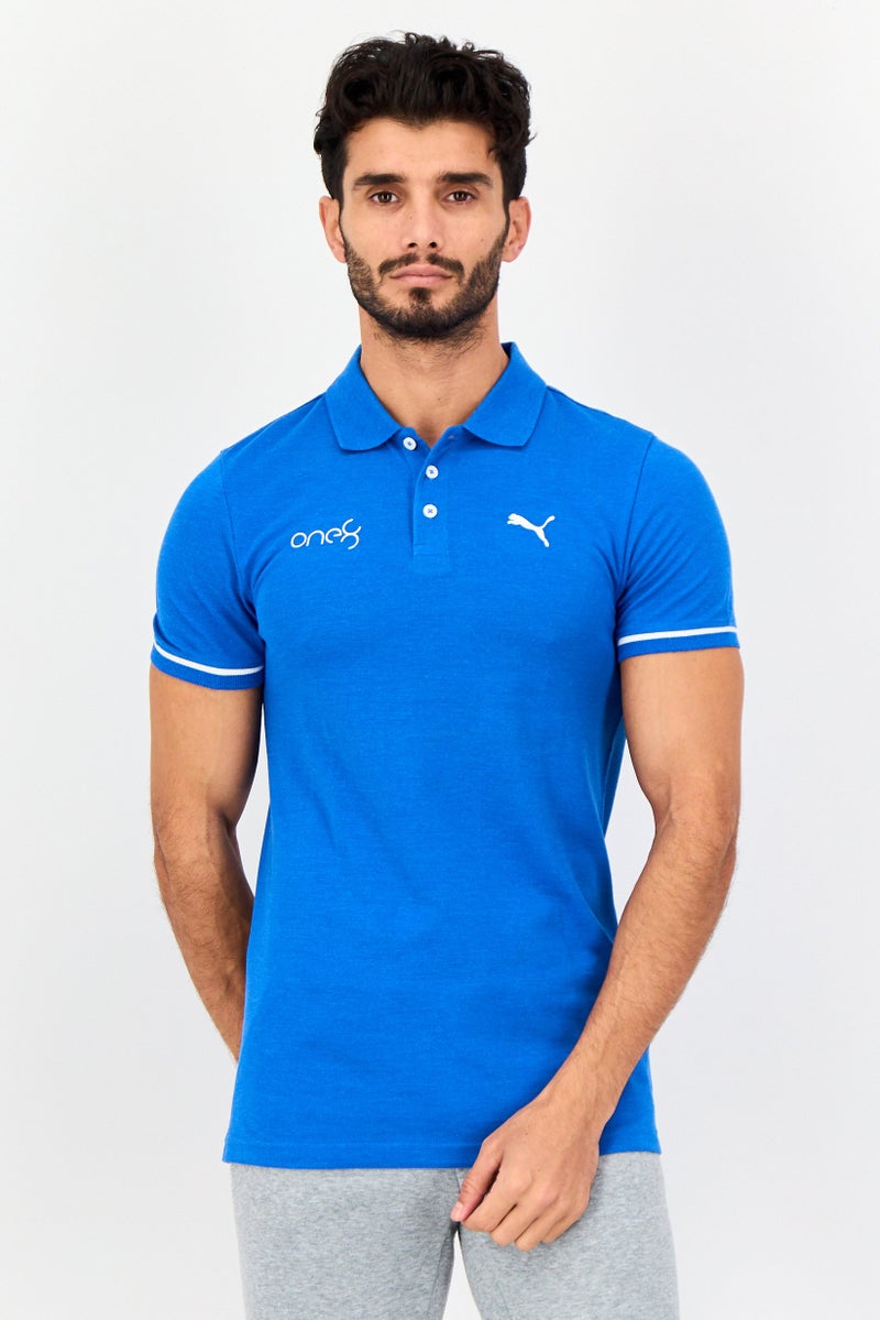 PUMA قميص بولو قصير الأكمام للرجال بتصميم نحيف، أزرق - Image 1