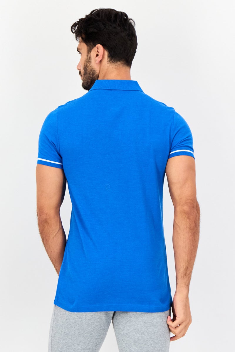 PUMA قميص بولو قصير الأكمام للرجال بتصميم نحيف، أزرق - Image 2