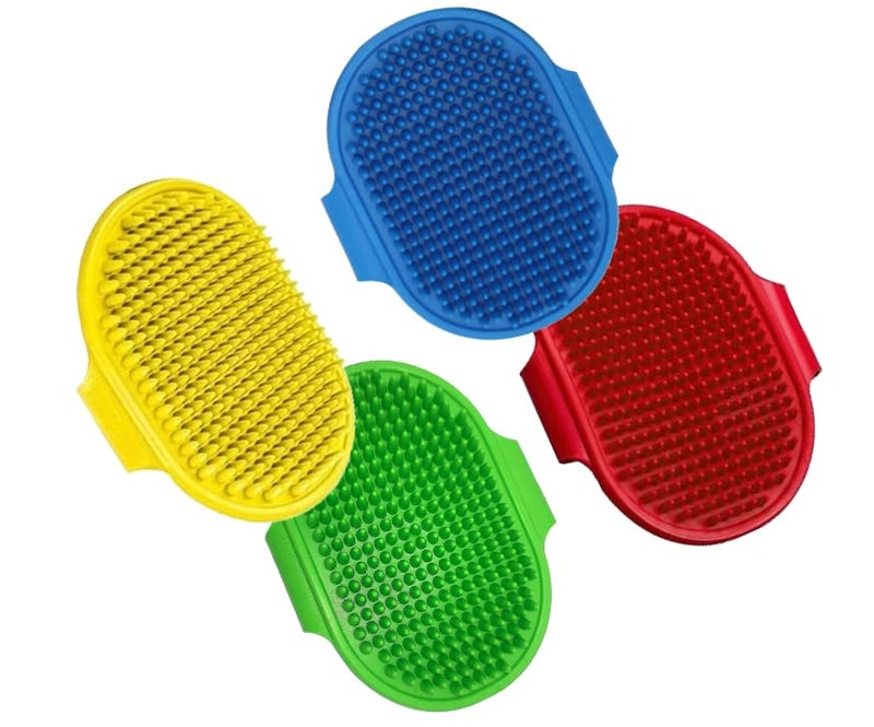 swacch Bath Brush with Adjustable Straps Rubber Soft Toy Combo Pack of 4 For Dog & Cat - Image 2