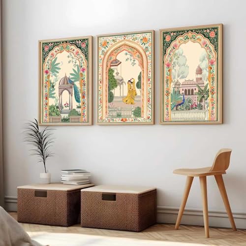 kotart Indian Traditional Art Wall Painting Madhubani Home Decoration With Frame For Living Room Bed Room Hotel Wall Decor Digital Reprint Engineered Wood Set of 3 (10 X 13 inch) - Image 4