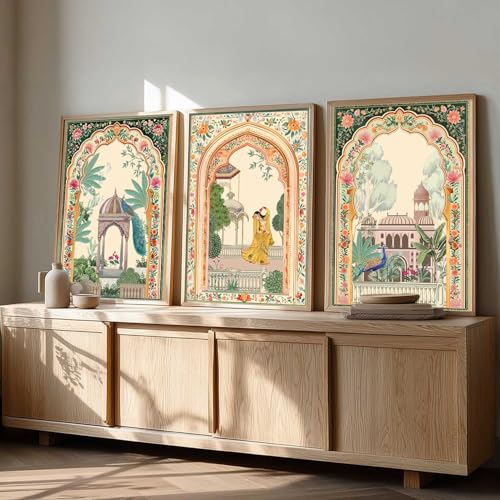 kotart Indian Traditional Art Wall Painting Madhubani Home Decoration With Frame For Living Room Bed Room Hotel Wall Decor Digital Reprint Engineered Wood Set of 3 (10 X 13 inch) - Image 5