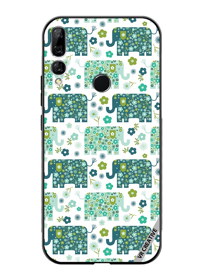 VR CREATIVE Protective Case Cover For Huawei Y9 Prime 2019 Cute Elephant Green Design Multicolour - Image 1