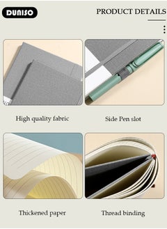 DUNISO Lined Journal Notebooks, A5 200 Pages Hardcover Journal Notebooks with Ribbon Bookmark and Pen Loop, Classic Transverse Line Notepad for Women Men Travel Business Work Office  - Image 3