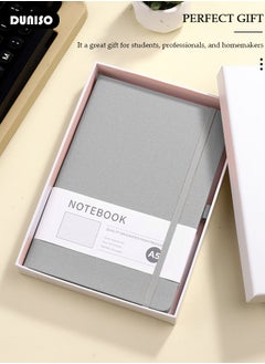 DUNISO Lined Journal Notebooks, A5 200 Pages Hardcover Journal Notebooks with Ribbon Bookmark and Pen Loop, Classic Transverse Line Notepad for Women Men Travel Business Work Office  - Image 5