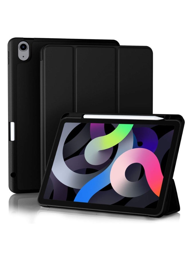 for iPad Air 2025 7th M3 11-Inch Case Cover, Auto Wake/Sleep, Comfortable Skin Touch, Slim Trifold Stand Protective Cover with Soft TPU Back, Black - Image 1