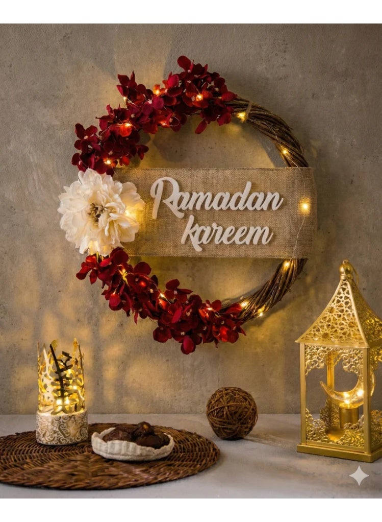 light Wreath for Ramadan (dark red color) - Image 2