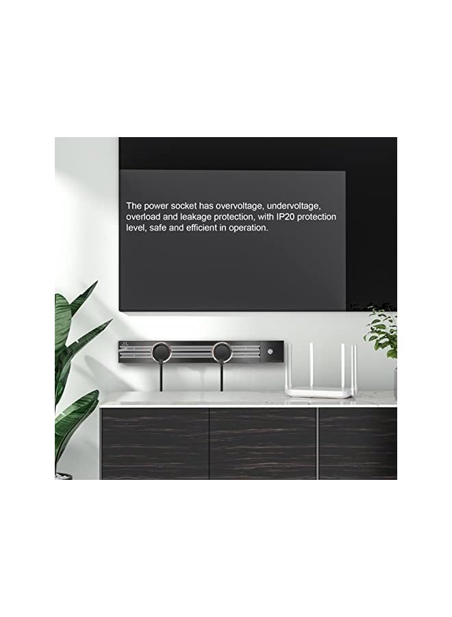 PROMASS promass 250VAC 8000W 32A Power Track Socket Wall Mounted Sliding Rail Movable Power Strip 3 Adapters for Home Office(3 Universal Adapters)  - Image 4