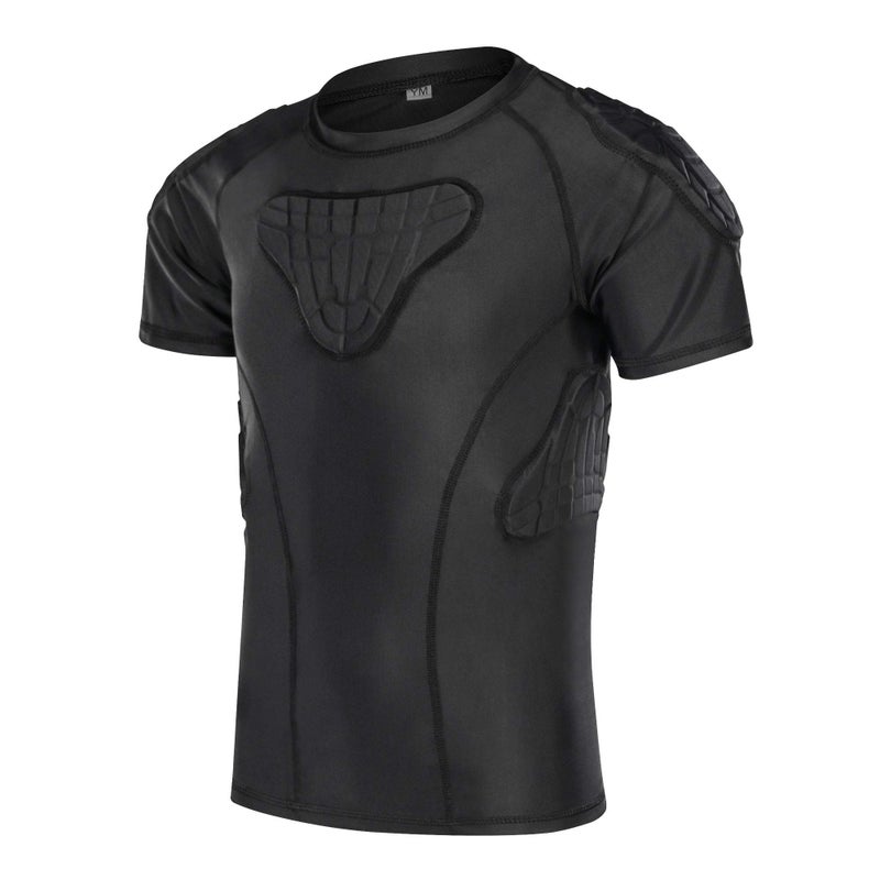 TUOYR Padded Shirt Youth Boys Padded Compression Sports Protective T-Shirt Kids Rib Chest Guard for Football Baseball Basketball - Image 5
