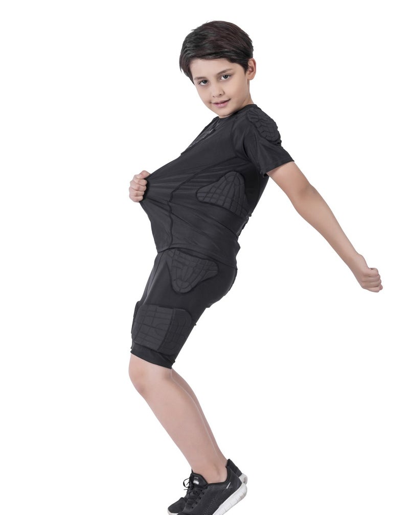 TUOYR Padded Shirt Youth Boys Padded Compression Sports Protective T-Shirt Kids Rib Chest Guard for Football Baseball Basketball - Image 4