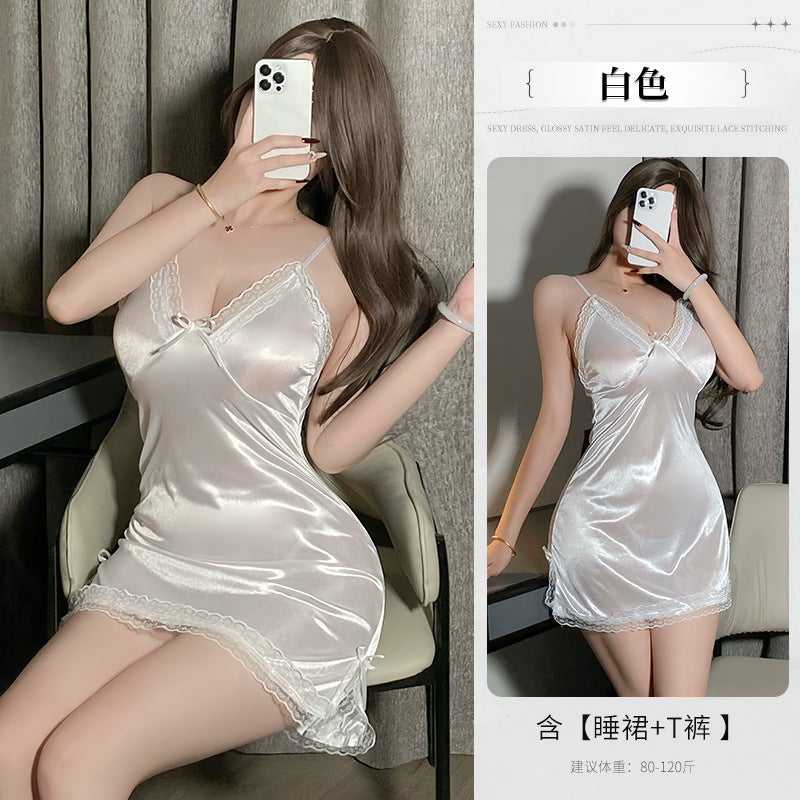 Sexy and Exciting Sexy Underwear Pure Sling Thin Lace Chic Dating Free Nightgown suit 8550 - Image 3