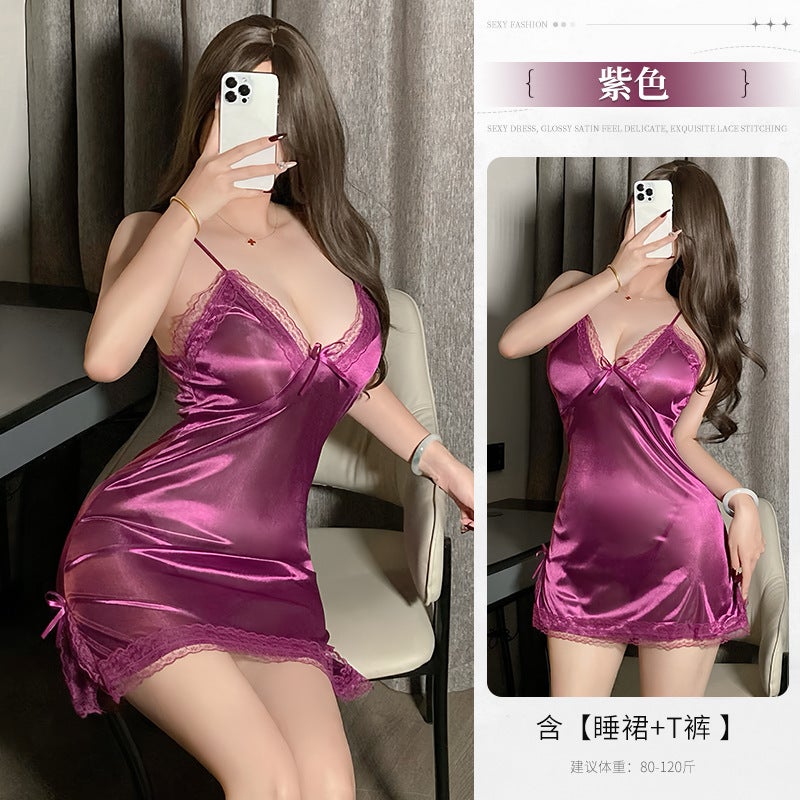 Sexy and Exciting Sexy Underwear Pure Sling Thin Lace Chic Dating Free Nightgown suit 8550 - Image 1