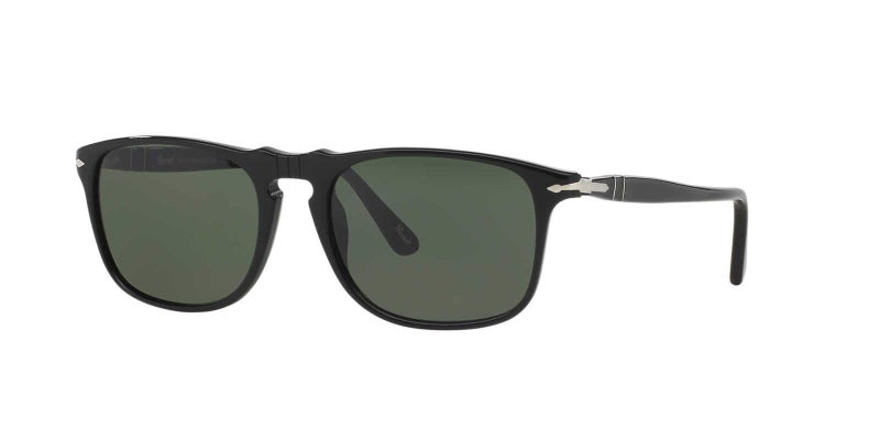 Persol Unisex PO3059S Square Sunglasses, Black/Green, 54 mm - Image 1