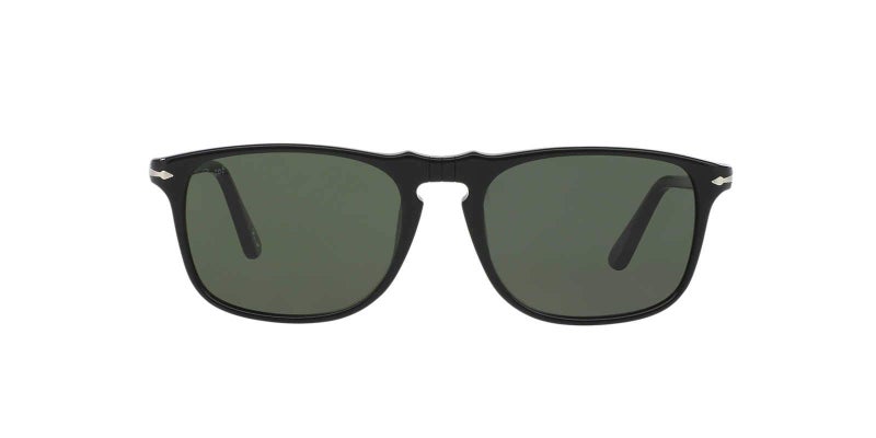 Persol Unisex PO3059S Square Sunglasses, Black/Green, 54 mm - Image 2