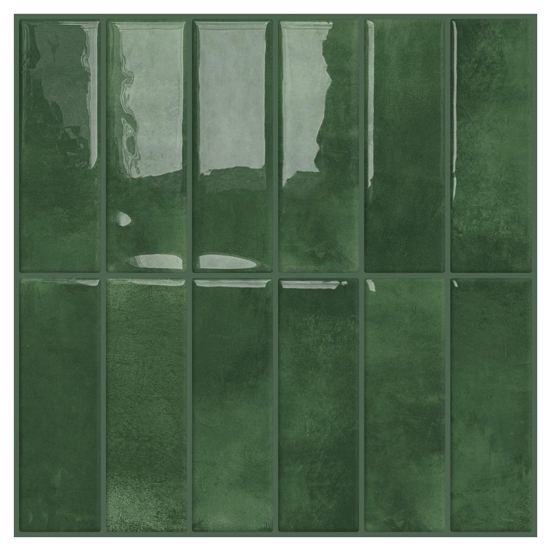 DEWOO Peel and Stick Subway Backsplash Green Kitchen Bathroom Rectangle Self Adhesive Wall Tile Brick (10-Sheet, 12"Ã—12") - Image 1