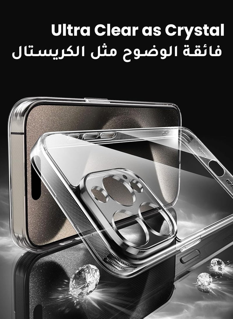 Clear Case for iPhone 15 Pro Max Case Shockproof Thin Cover Yellowing-Resistant Slim Transparent TPU Phone Case - Image 2
