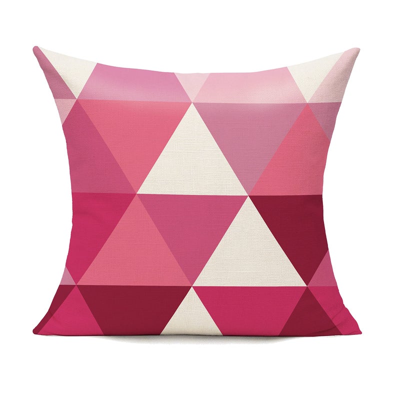 All Smiles Pink Outdoor Throw Pillow Covers 16x16 Set of 4 Colorful Fun Aesthetic Mid Century Modern Home D?cor Boho Summer Cushion Cases for Patio Furniture Couch Living Room Geometric - Image 3