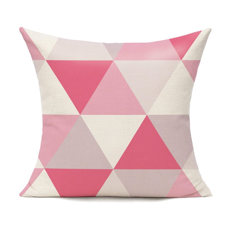 All Smiles Pink Outdoor Throw Pillow Covers 16x16 Set of 4 Colorful Fun Aesthetic Mid Century Modern Home D?cor Boho Summer Cushion Cases for Patio Furniture Couch Living Room Geometric - Image 2