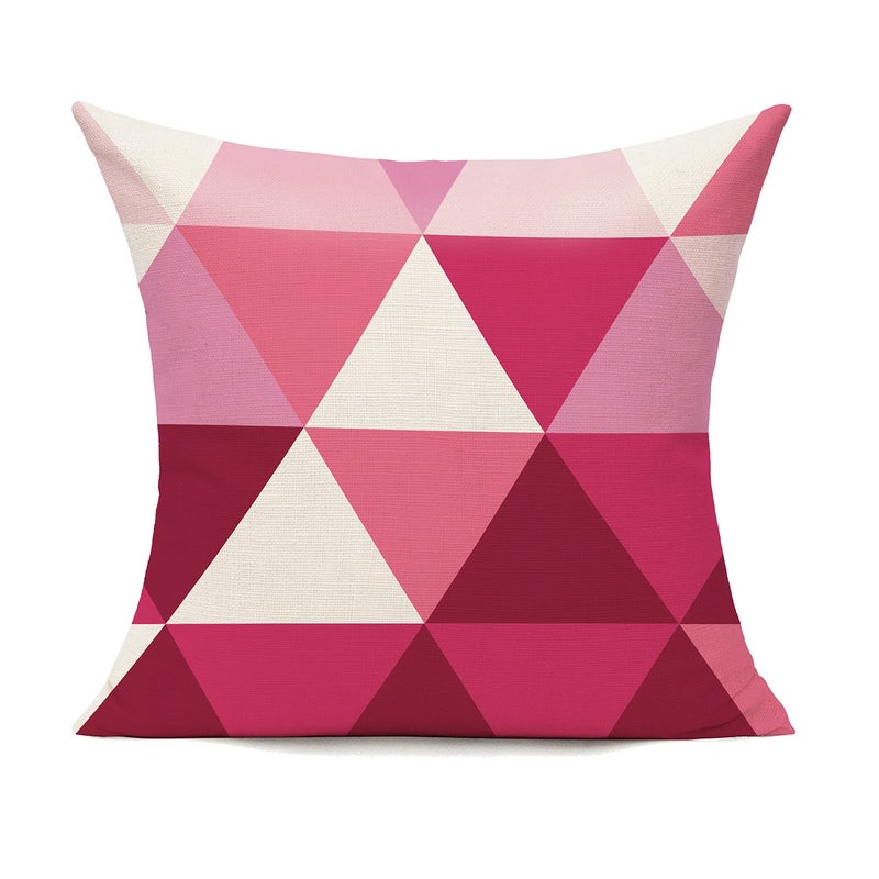 All Smiles Pink Outdoor Throw Pillow Covers 16x16 Set of 4 Colorful Fun Aesthetic Mid Century Modern Home D?cor Boho Summer Cushion Cases for Patio Furniture Couch Living Room Geometric - Image 4