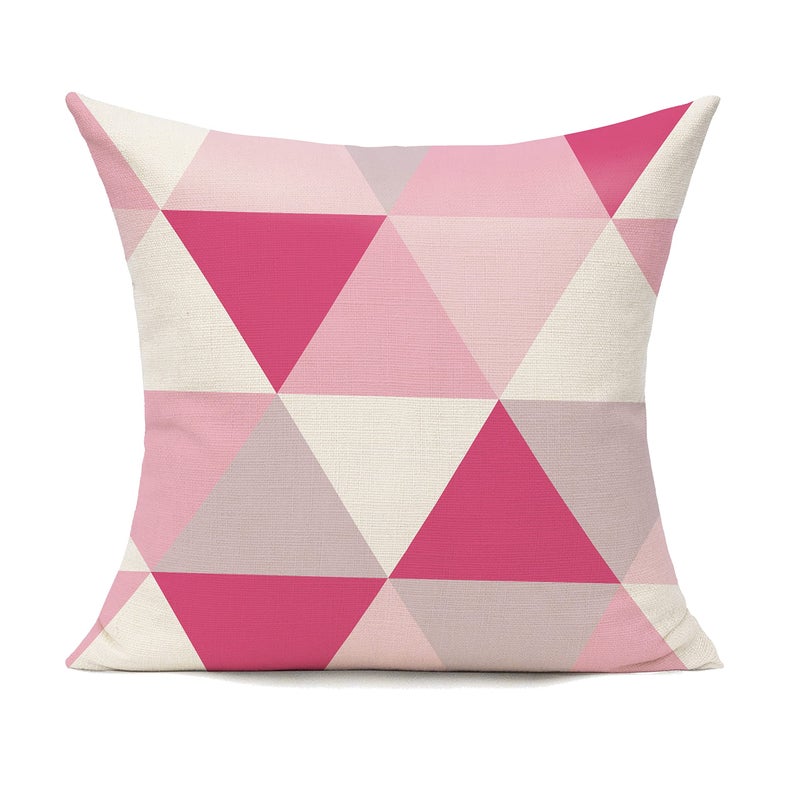 All Smiles Pink Outdoor Throw Pillow Covers 16x16 Set of 4 Colorful Fun Aesthetic Mid Century Modern Home D?cor Boho Summer Cushion Cases for Patio Furniture Couch Living Room Geometric - Image 5