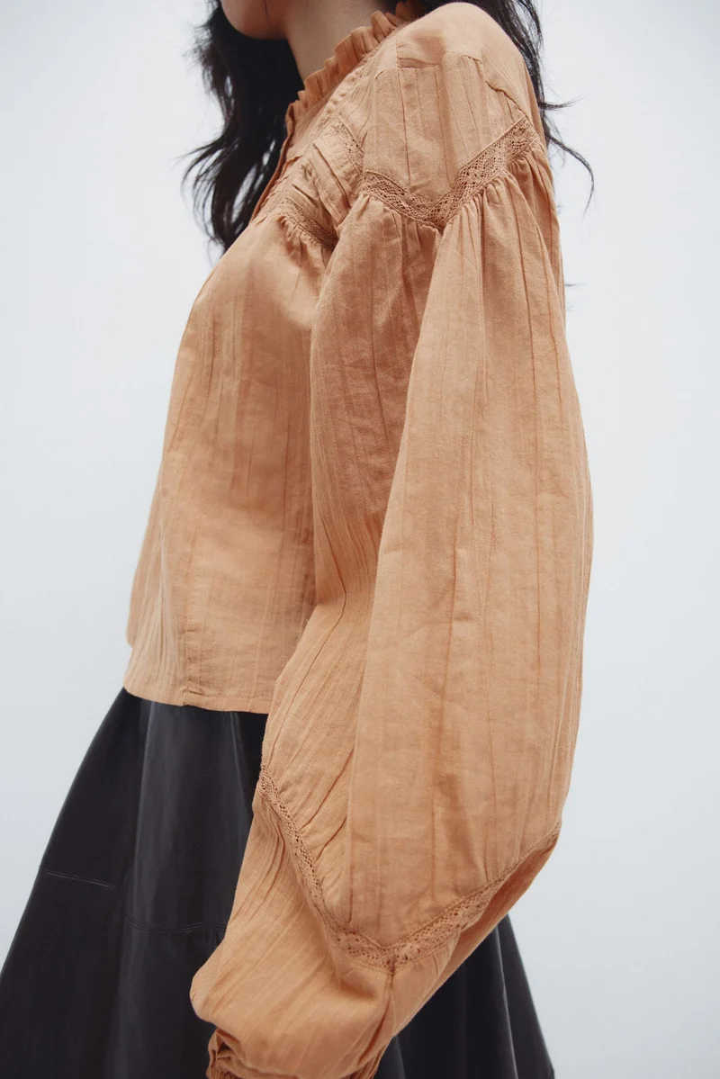 H&M Frill-collared cotton blouse