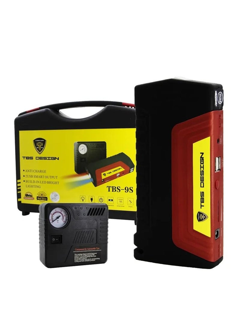 TBS DESIGN - High-Capacity 7800mAH Car Jump Starter & Air Compressor, Waterproof ABS Housing, Rechargeable & Durable - Image 1