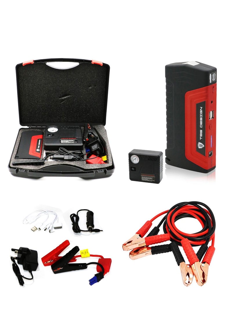 TBS DESIGN - High-Capacity 7800mAH Car Jump Starter & Air Compressor, Waterproof ABS Housing, Rechargeable & Durable - Image 1