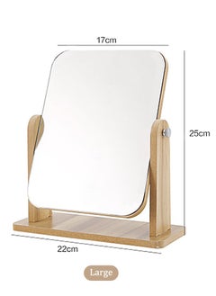 Generic Wood Table Vanity Makeup Mirror, 360-Degree Swivel Mirror, Single-Sided Makeup Table Mirror, Portable Table Tabletop Mirror, High-Definition Mirrors for Bedroom, Living Room, and Makeup Desk  - Image 1