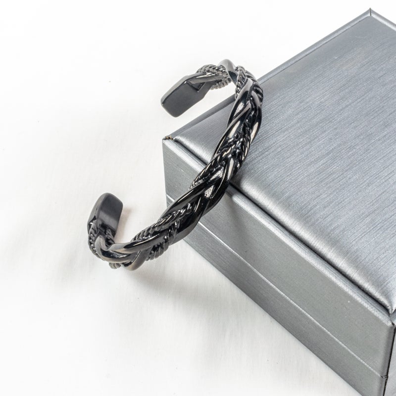 أسورة أستانليس ستيل أسود فري سايز - Image 2