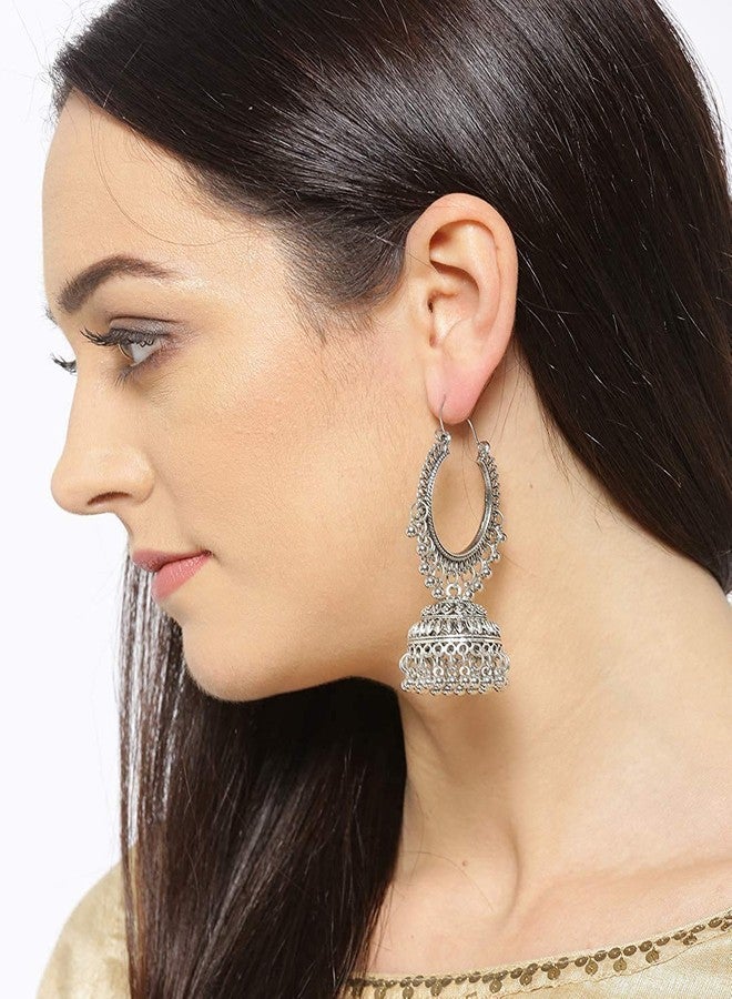 YouBella Jewellery Combo of Gold plated Rose Flower and Jhumka Earrings for Girls/Women - Image 5