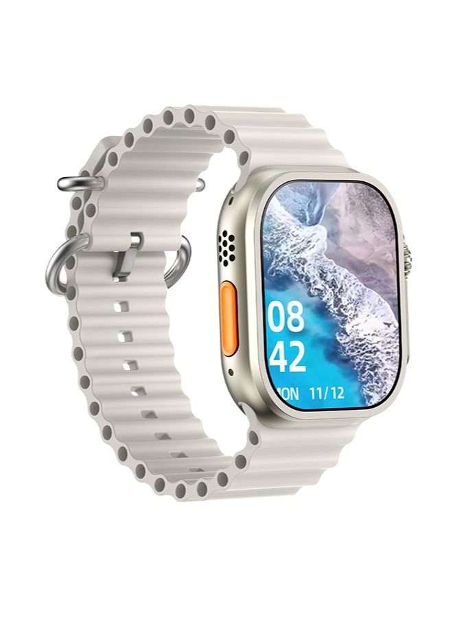 JOYFOCUS Z77 Ultra Smartwatch 2.1-inch IPS Full-angle HD Color Screen Bluetooth Call Smart Voice Assistant GPS Positioning Sports Watch-White - Image 3