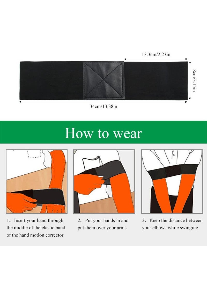 Y&D Golf Swing Armband Trainer Aid Grip Secret Arm Band Trainer, Training Aids Professional Motion Posture Correction For Men Women Kids (2 Pack Band, Black) - Image 4