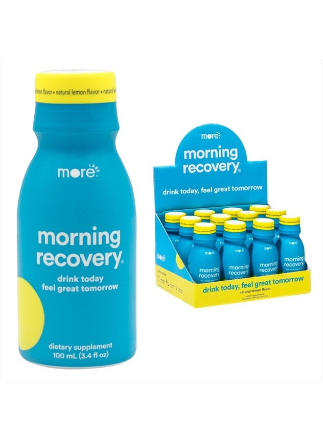 More Labs Morning Recovery Electrolyte, Milk Thistle Drink Proprietary Formulation to Hydrate While Drinking for Morning Recovery, Highly Soluble Liquid DHM, Original Lemon, Pack of 12 - Image 1