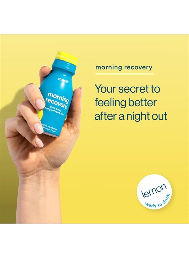 More Labs Morning Recovery Electrolyte, Milk Thistle Drink Proprietary Formulation to Hydrate While Drinking for Morning Recovery, Highly Soluble Liquid DHM, Original Lemon, Pack of 12 - Image 2
