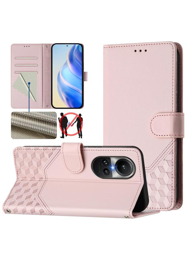 اس-توب جراب لهاتف OPPO Reno10 / Reno10 Pro جراب هاتف جلدي عالمي بنقش قرص العسل بتقنية RFID - Image 1