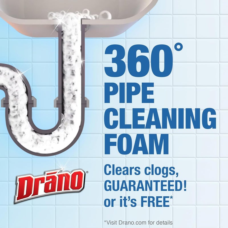 Drano Dual-Force Foamer Drain Clog Remover and Cleaner for Shower or Sink Drains, Unclogs and Removes Sources of Odor, 17 Fl Oz - Image 3