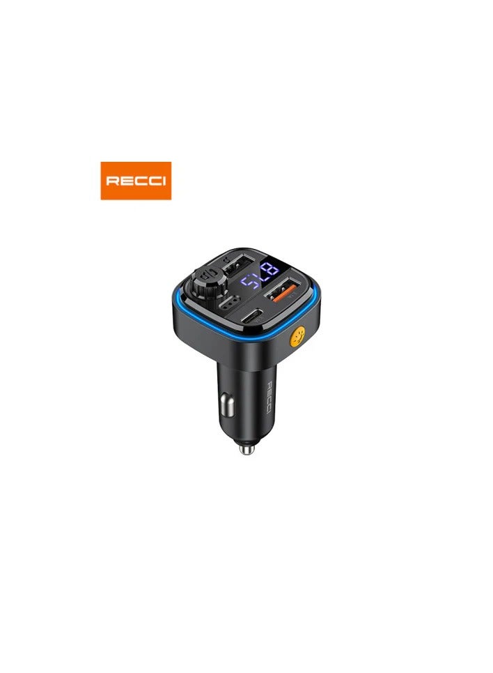 RECCI 15W+15W Multi-Functional With FM Car Charger RQ08 - Image 1