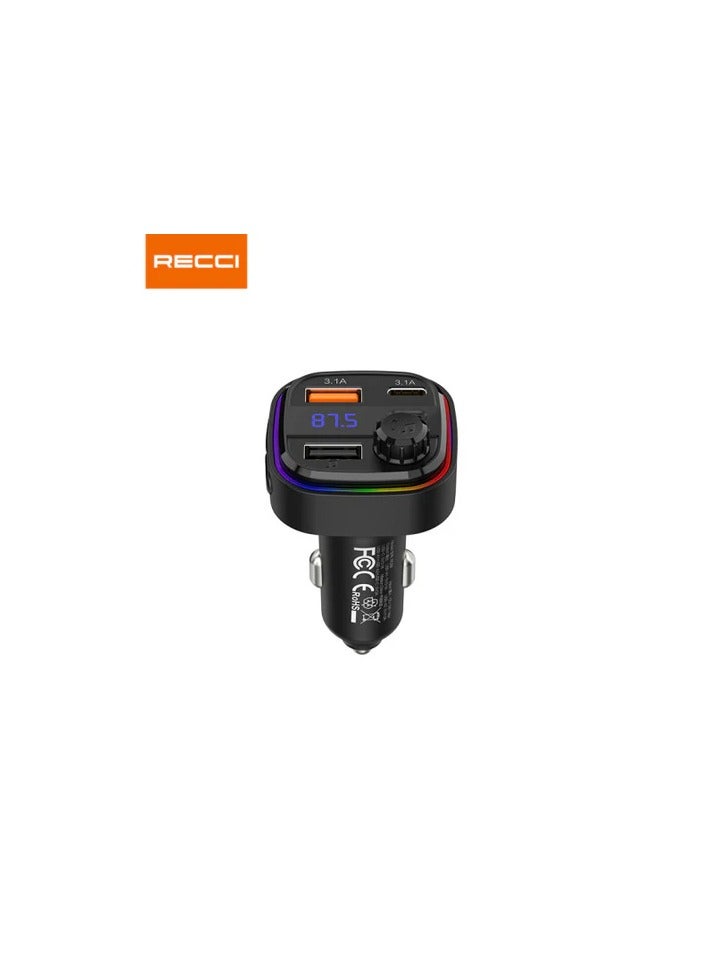 RECCI 15W+15W Multi-Functional With FM Car Charger RQ08 - Image 2