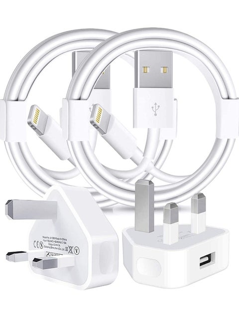 iPhone Charger Lightning Cable, [Apple MFi Certified] 2 Pack USB Plug Rapid Wall Charger Travel Plug & 2 Pack Lightning to USB Fast Charging Data Sync Transfer Cord with iPhone 13 112/11/XS/XR/X/8/7/i