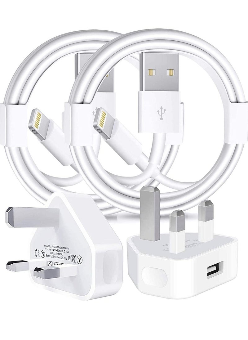 ELTRAZONE - iPhone Charger Lightning Cable, [Apple MFi Certified] 2 Pack USB Plug Rapid Wall Charger Travel Plug & 2 Pack Lightning to USB Fast Charging Data Sync Transfer Cord with iPhone 13 112/11/XS/XR/X/8/7/i - Image 1