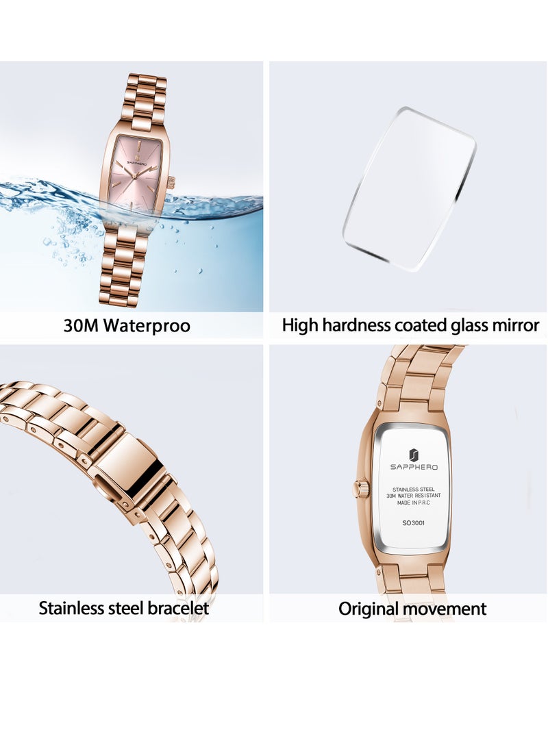 Sapphero SAPPHERO Watches for Women Luxury Ladies Watches Women's Bracelet Watch Small Stainless Steel Analog 3ATM Waterproof Wrist Watch for Women  - Image 3