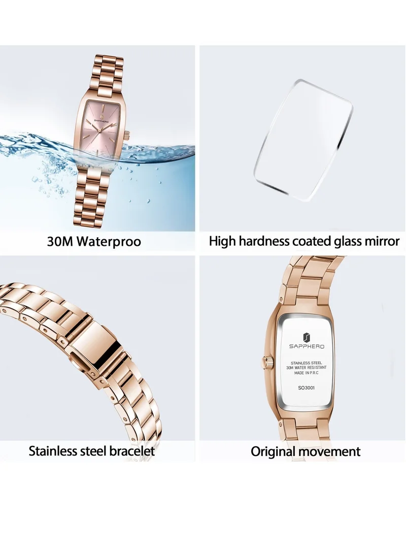 Sapphero 55 g SAPPHERO Watches for Women Luxury Ladies Watches Women's Bracelet Watch Small Stainless Steel Analog 3ATM Waterproof Wrist Watch for Women for Women | Best Price UAE