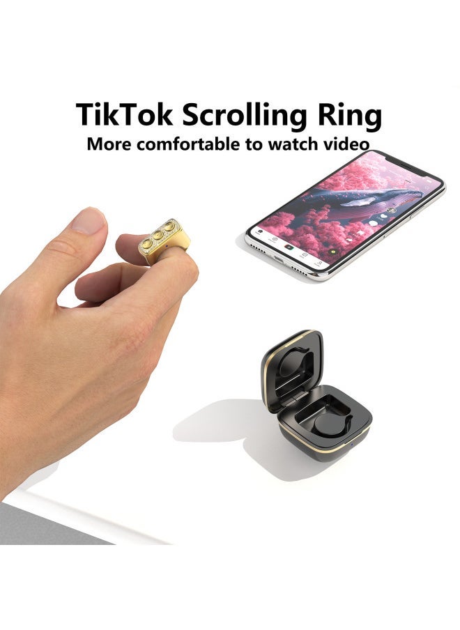 D03 Bluetooth Mobile Phone Remote Control Ring Selfie Shake Tone Short Video Lazy Remote Fingertip Controller-Color:D03-electroplated Gold English Packaging - Image 3