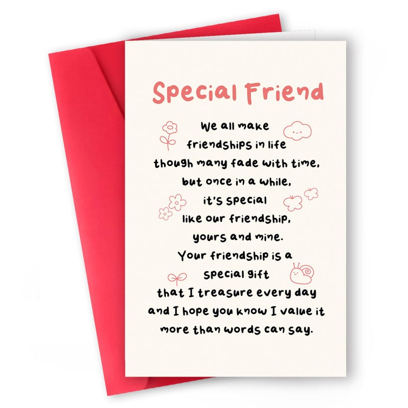 ICOOLYI Special Friend Birthday Card - Meaningful Friendship Gift for Best Friend, Soul Sister, or Close Companion - Thank You for Being in My Life, - Image 1