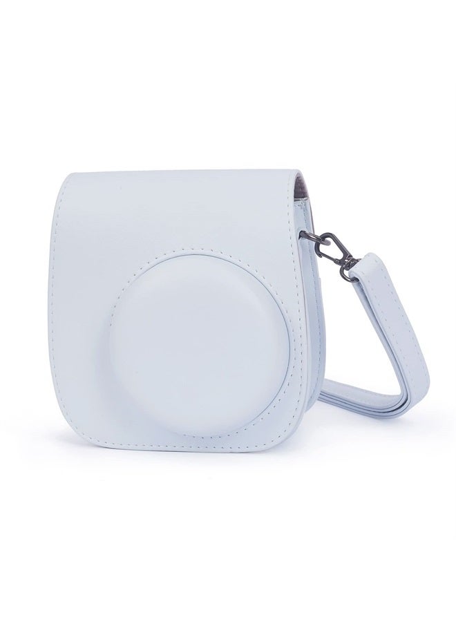 Phetium Instant mini 12 Camera Protective Case Compatible with Instax Mini 12 11,PU Leather Bag with Pocket and Adjustable Shoulder Strap (Clay White) - Image 1