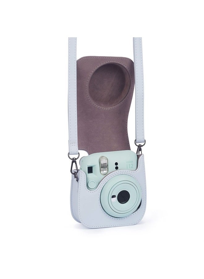 Phetium Instant mini 12 Camera Protective Case Compatible with Instax Mini 12 11,PU Leather Bag with Pocket and Adjustable Shoulder Strap (Clay White) - Image 3