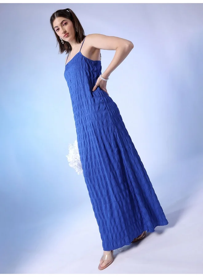مرفوعة Women Fit and Flared Casual Solid Long Dress