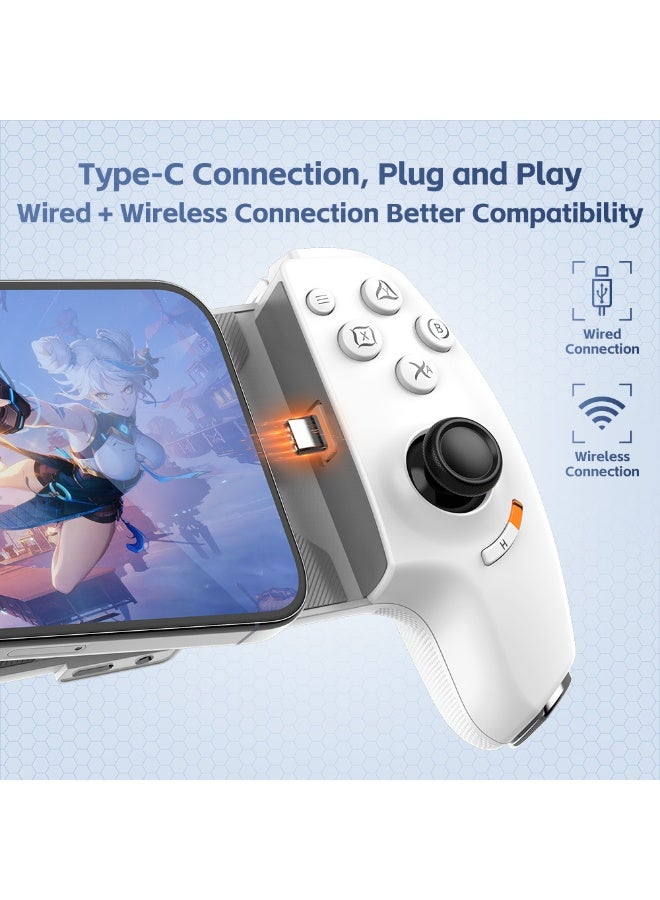 general Professional Stretch Gamepad Gamwing Aobing Max Type-C Wired & Bluetooth Gaming Controller Clip size 4.5-7.5 inches for Android / iOS / PC / Switch Steam / Xbox / PS with Hall Joysticks / Hall Trigger / Turbo/Auto Function / Macro Back Buttons / Anti-Slip Grip / Cooling Holes / 3.5mm Audio - Image 5