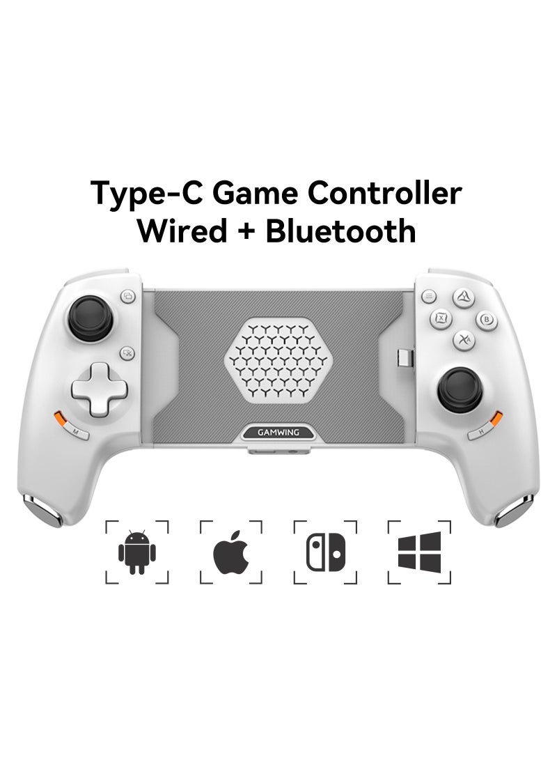 general Professional Stretch Gamepad Gamwing Aobing Max Type-C Wired & Bluetooth Gaming Controller Clip size 4.5-7.5 inches for Android / iOS / PC / Switch Steam / Xbox / PS with Hall Joysticks / Hall Trigger / Turbo/Auto Function / Macro Back Buttons / Anti-Slip Grip / Cooling Holes / 3.5mm Audio - Image 2