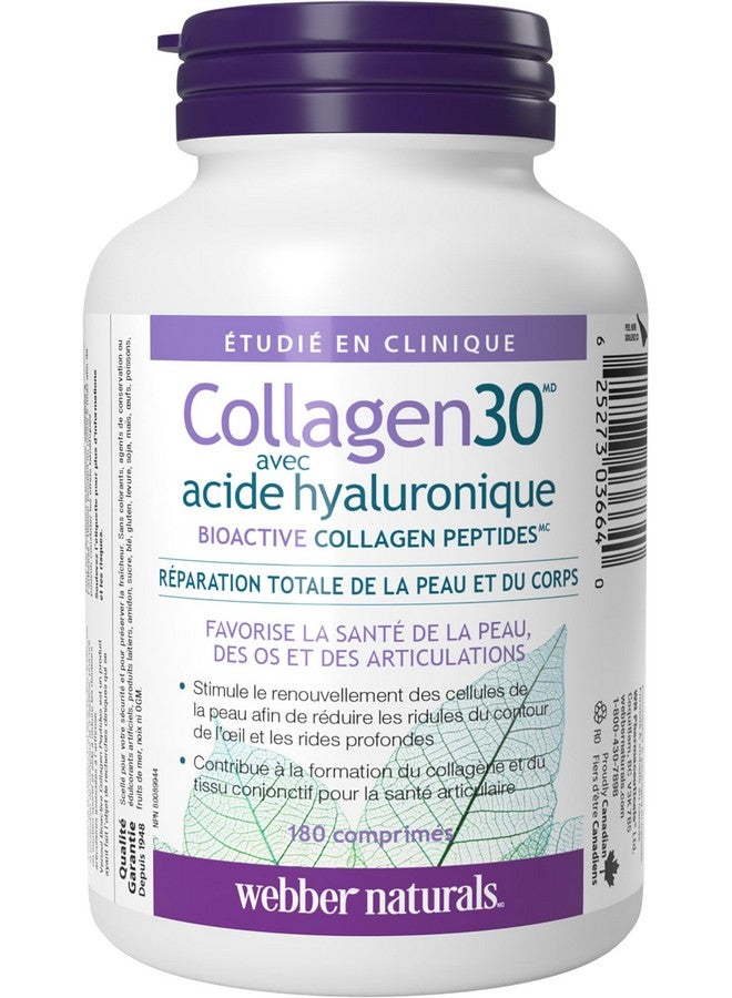Webber naturals Webber Naturals Collagen30 with Hyaluronic Acid, Bioactive Collagen Peptides, 180 Tablets, Helps Reduce Eye Wrinkles and Fine Facial Line, Non GMO - Image 2