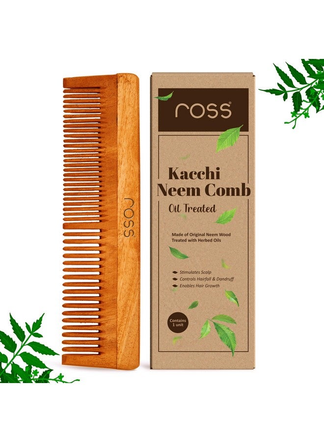 روس مشط كاتشي نيم معالج بالزيت، معالج بزيت النيم، بهرينجراج وأكثر من 15 عشبة، لنمو الشعر، مضاد لتساقط الشعر، التحكم في قشرة الرأس | مشط خشبي للتحكم في التجعد للرجال والنساء (أسنان مزدوجة) - Image 1